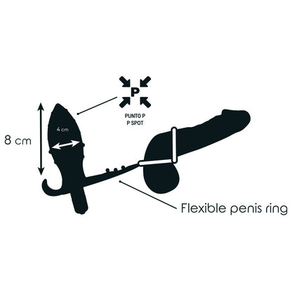 Plug anale vibrante con anello fallico doppio BUTT PLUG WITH COCK RING AND BALL-STRAP ADDICTED TOYS