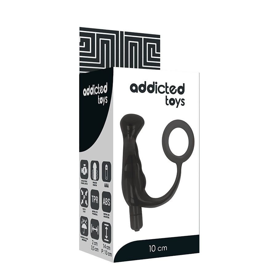 Vibratore anale per prostata con anello fallico ADDICTED TOYS PROSTATIC VIBRATOR