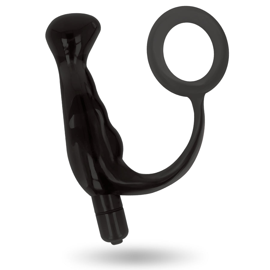 Vibratore anale per prostata con anello fallico ADDICTED TOYS PROSTATIC VIBRATOR