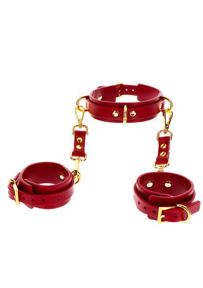 Collare con manette bondage D-Ring Collar and Wrist Cuffs