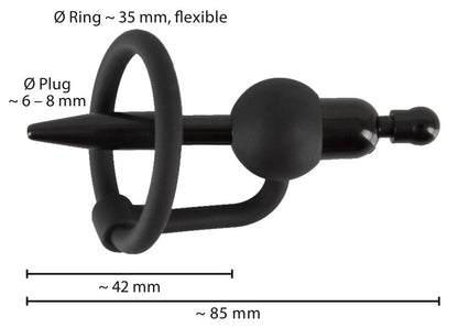 Anello fallico con Penis Plug with a Glans Ring