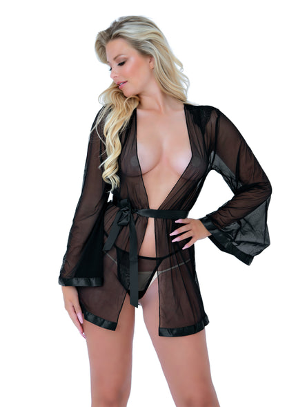 Mini vestaglia con tanga Sheer Kimono and String