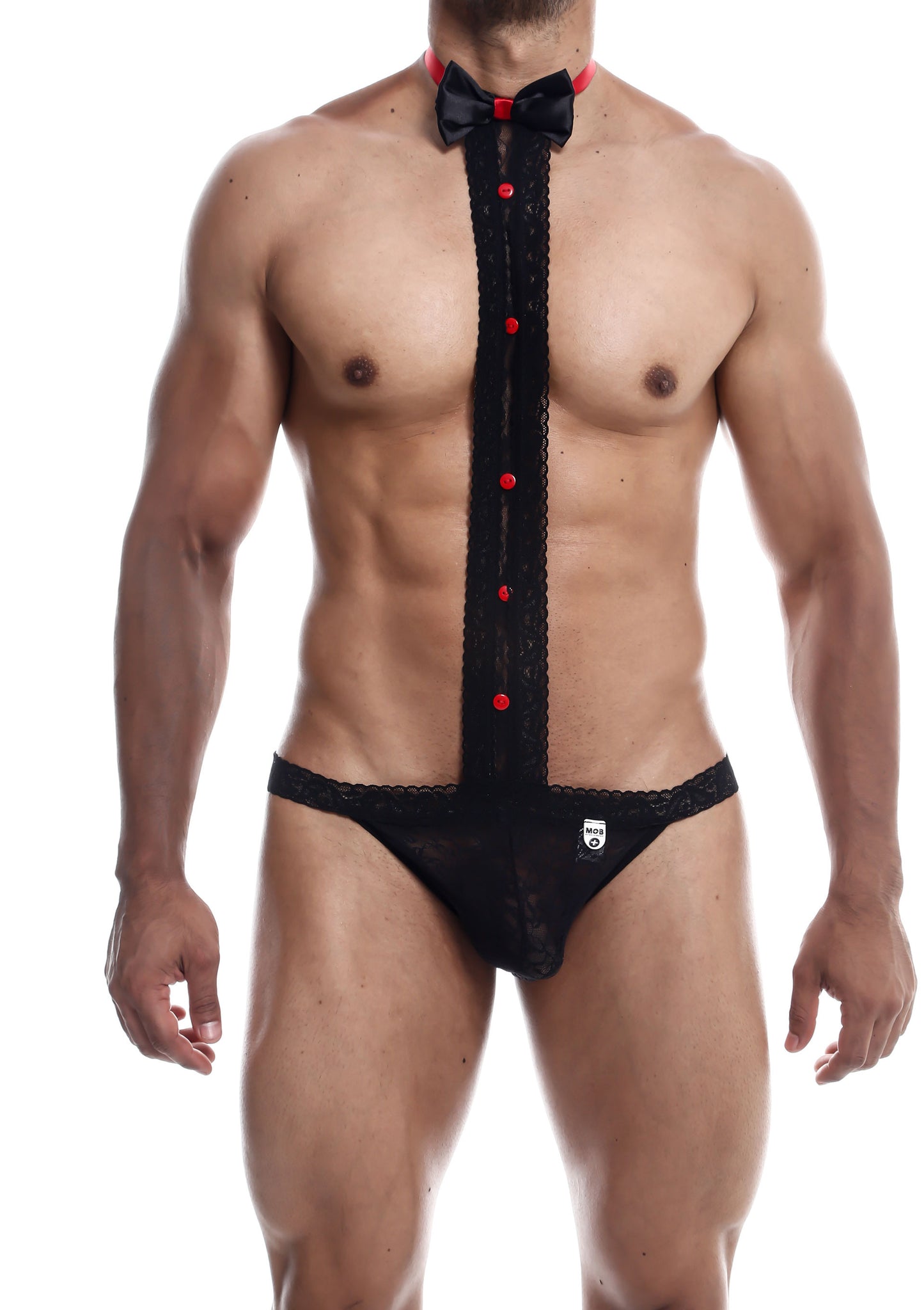 Perizoma in pizzo con cravatta MOB Tuxedo Lace Thong