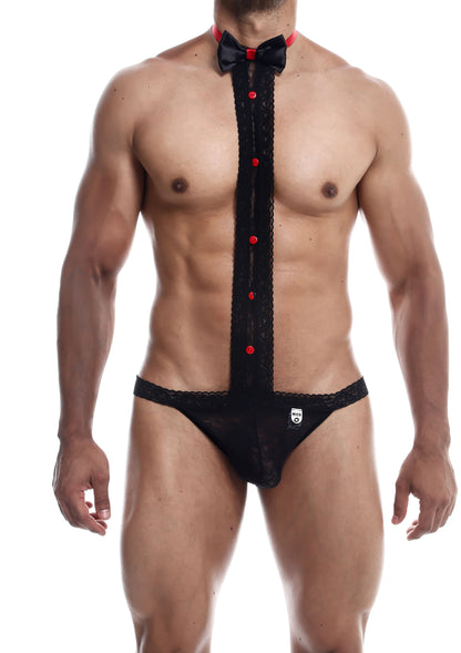 Perizoma in pizzo con cravatta MOB Tuxedo Lace Thong