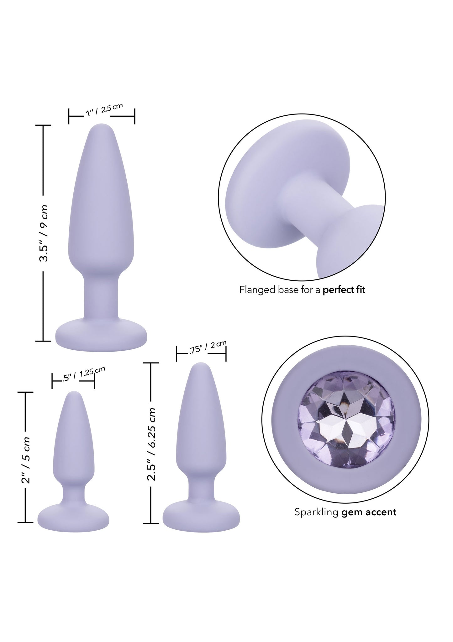 Plug anale Crystal Booty Kit viola