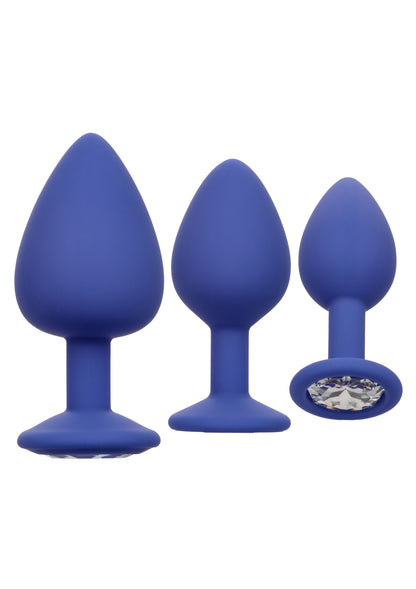 Kit plug anale Cheeky Gems 3 Pcs blu