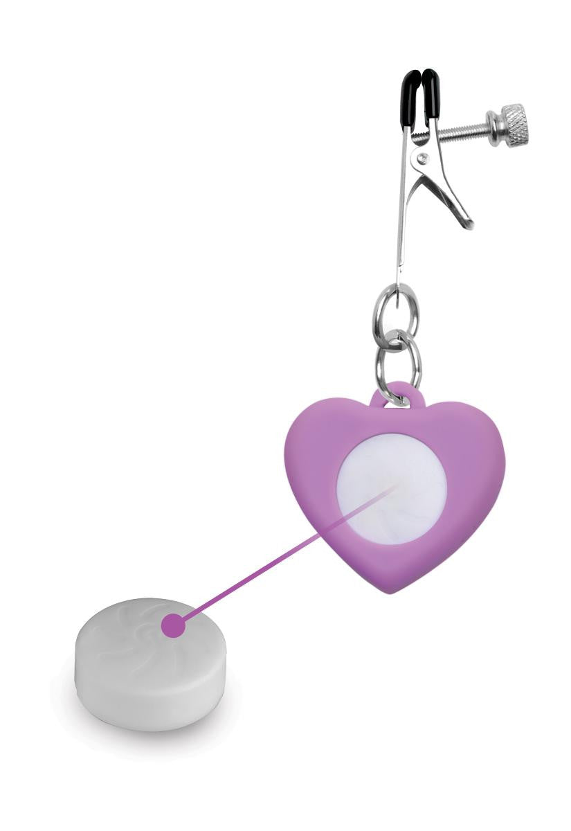 Morsetti capezzolo con luci LED Heart viola