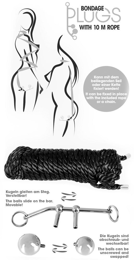 Corda Bondage con plugs with 10 m rope