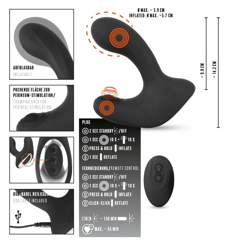 Butt Plug vibrante with 3 functions