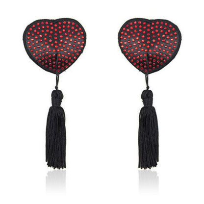 Copricapezzoli adesivi con frange shine red nipples cover heart