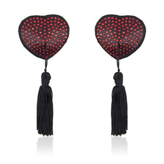 Copricapezzoli adesivi con frange shine red nipples cover heart