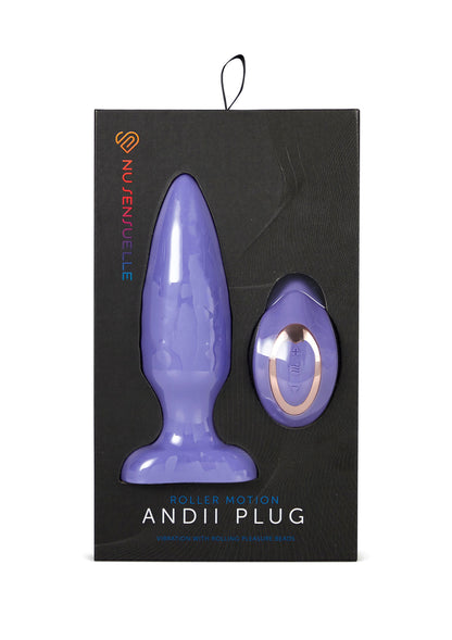 Plug vibrante viola Andii Roller Motion