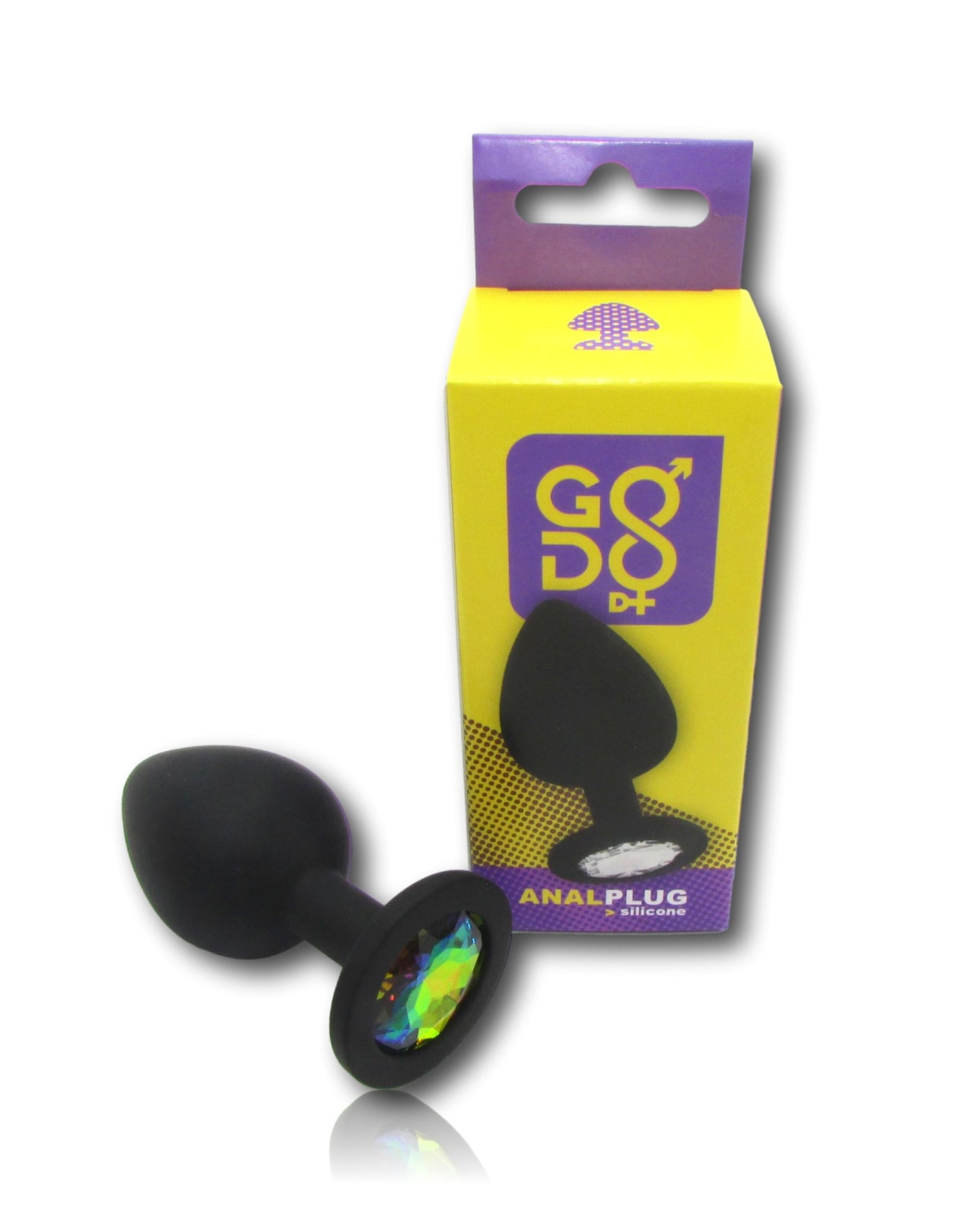 Plug anale Godo di+ medio in silicone pietra arcobaleno