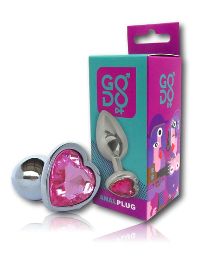 Plug anale Godo di+ piccolo in metallo pietra rosa