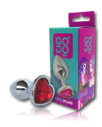 Plug anale Godo di+ piccolo in metallo cuore rosso