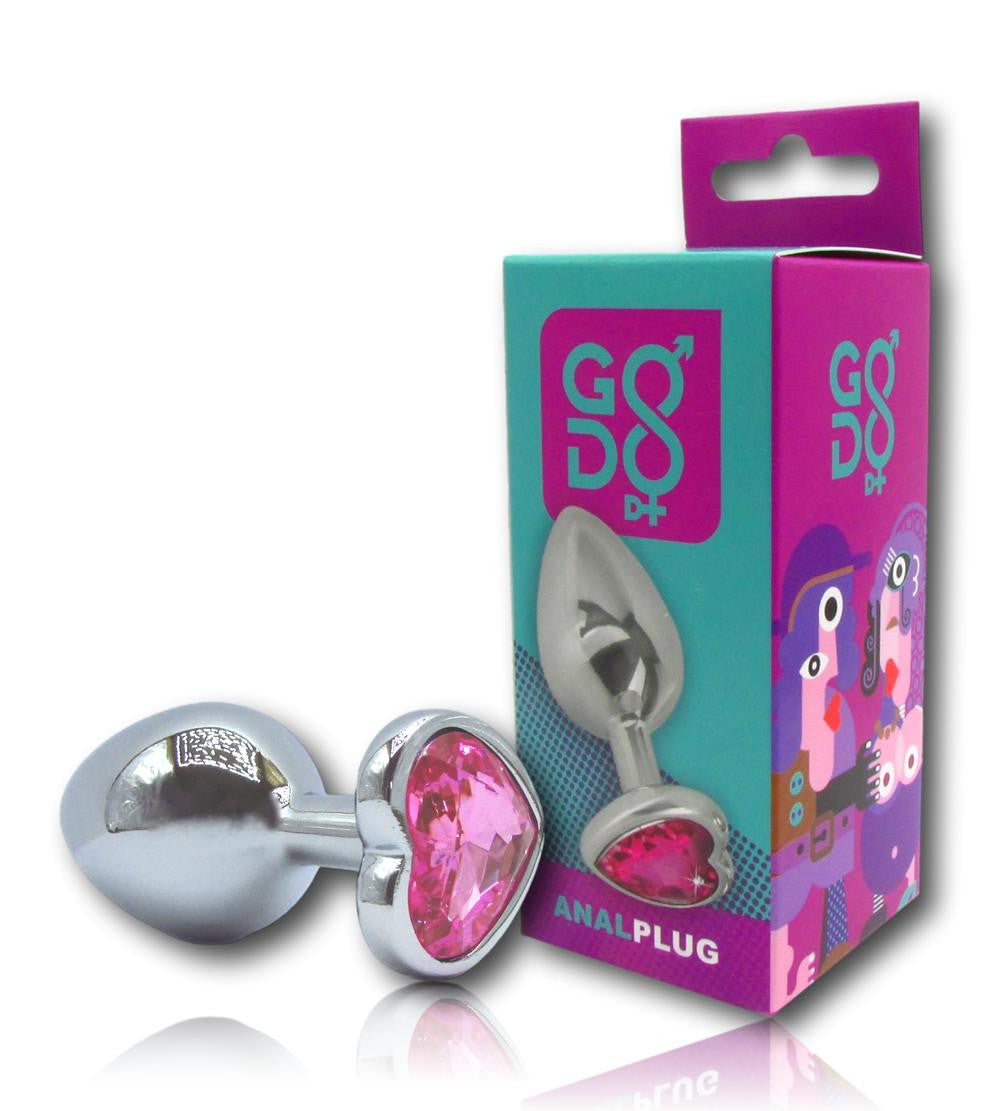 Plug anale Godo di+ medio in metallo gioiello rosa