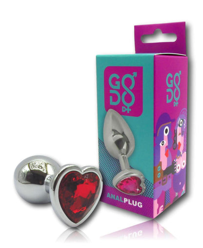 Plug anale Godo di+ medio in metallo cuore rosso