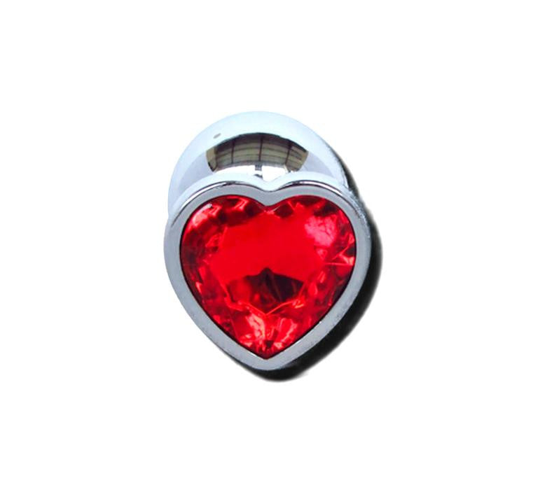 Plug anale grande Godo di + in metallo cuore rosso