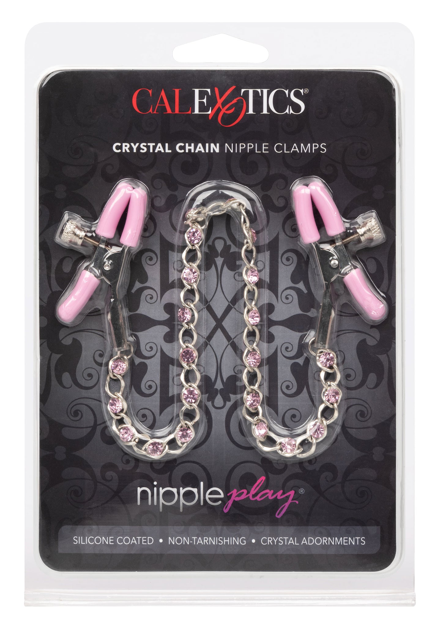 Strizza capezzoli rosa Crystal Chain Nipple Clamps