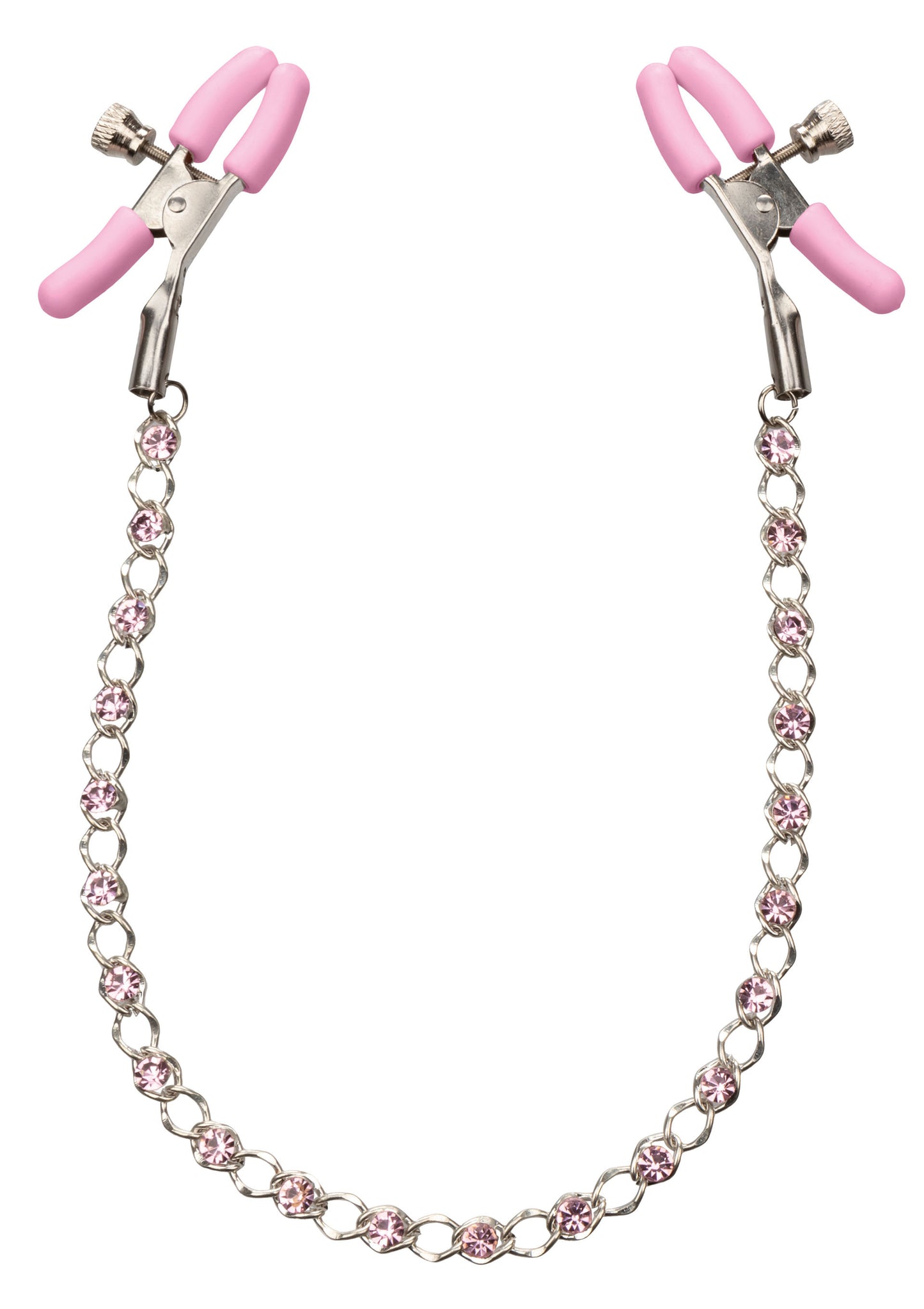 Strizza capezzoli rosa Crystal Chain Nipple Clamps