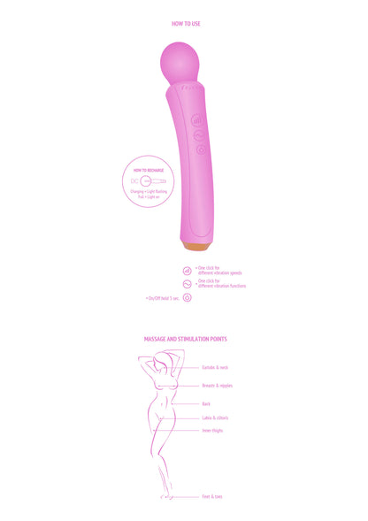 Massaggiatore wand ricurvo fucsia The Curved Wand