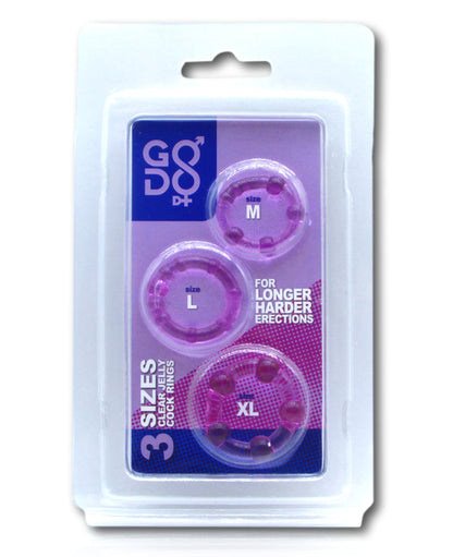 Set anelli fallici 3 pz viola Godo d+