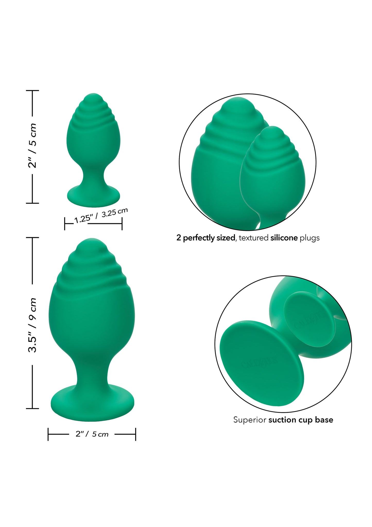 Plug anale verde 2 pz Cheeky Buttplug