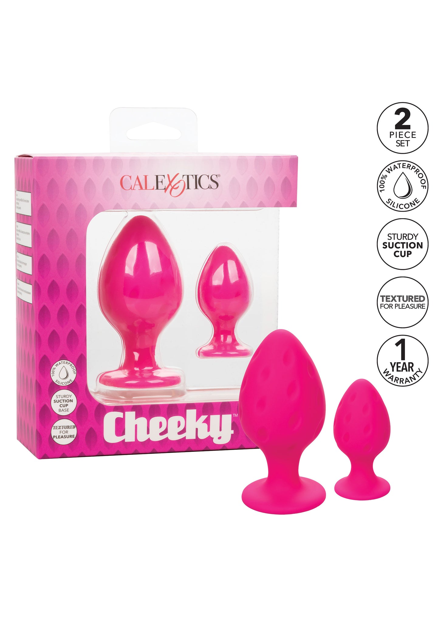 Plug anale rosa 2 pz Cheeky Buttplug