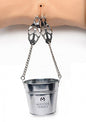 Stimolatore a pinza seno e vagina Slave Bucket Labia and Nipple Clamps - Silver