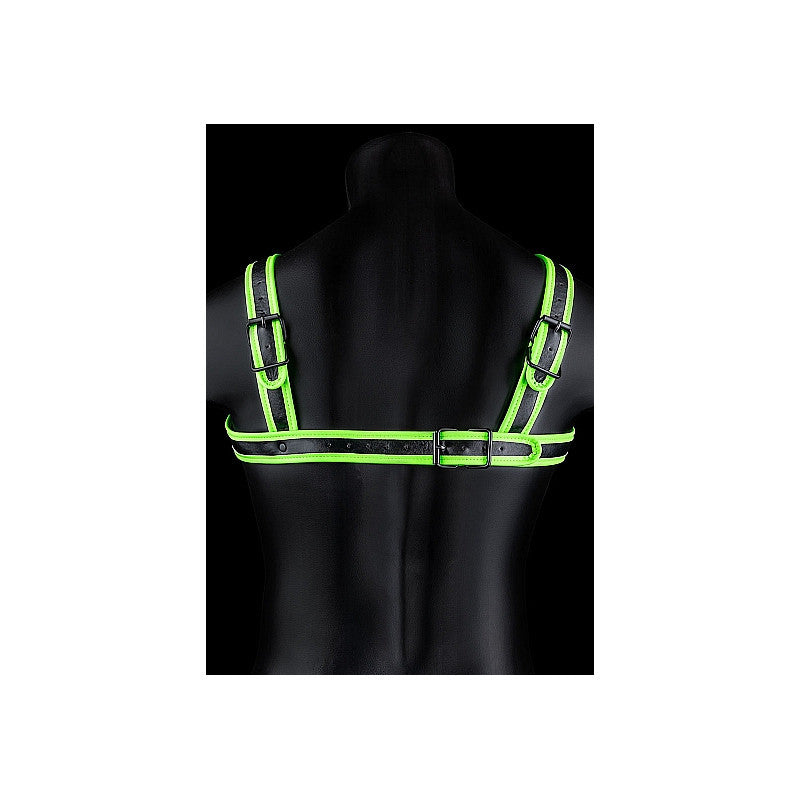 Pettorina bondage fosforescente Buckle Harness - Glow in the Dark - Neon Green/Black