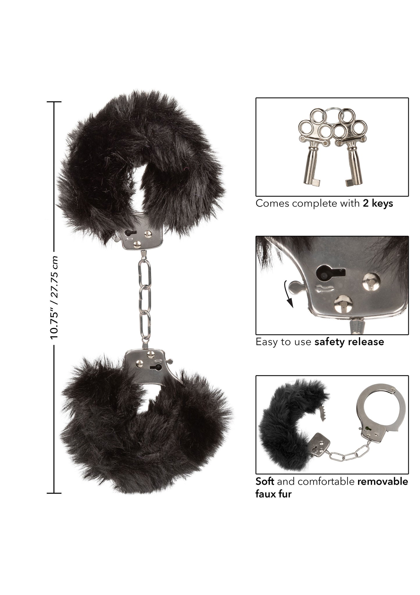 Manette nere Ultra Fluffy Furry Cuffs