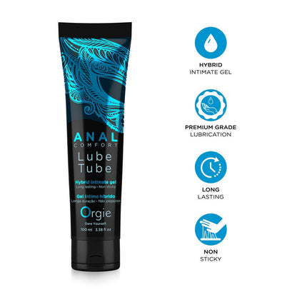 Lubrificante anale intimo a base acqua e silicone 100 ml lube tube comfort