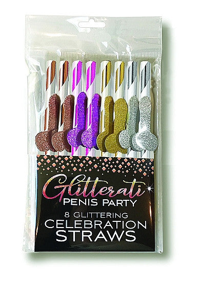 Cannucce divertenti Glitterati Penis Party Cocktail Straws