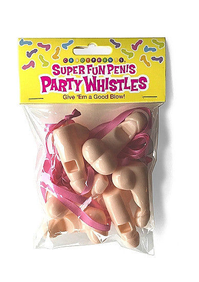 Fischietti divertenti Super Fun Penis Party Whistles 6 Pack