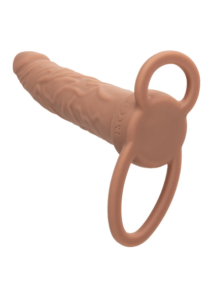 Vibratore realistico strap on Rechargeable Dual Penetrator caramel