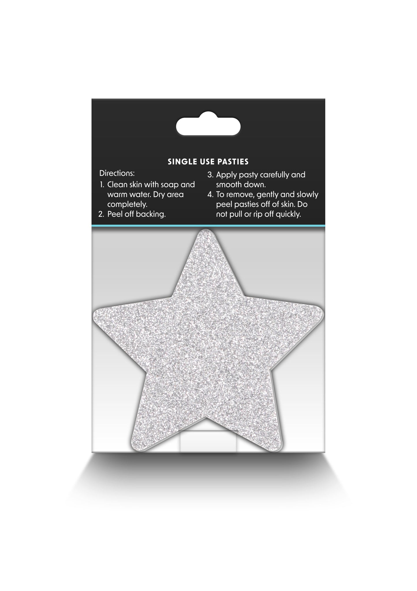 Copricapezzoli a forma di stella Pasties Glitter Stars 2 Pair red & silver