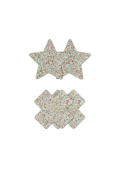 Copricapezzoli a forma di croce e stella gem Pasties Cross & Star 2 Pair