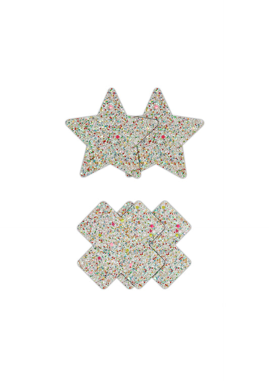 Copricapezzoli a forma di croce e stella gem Pasties Cross & Star 2 Pair