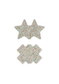 Copricapezzoli a forma di croce e stella gem Pasties Cross & Star 2 Pair