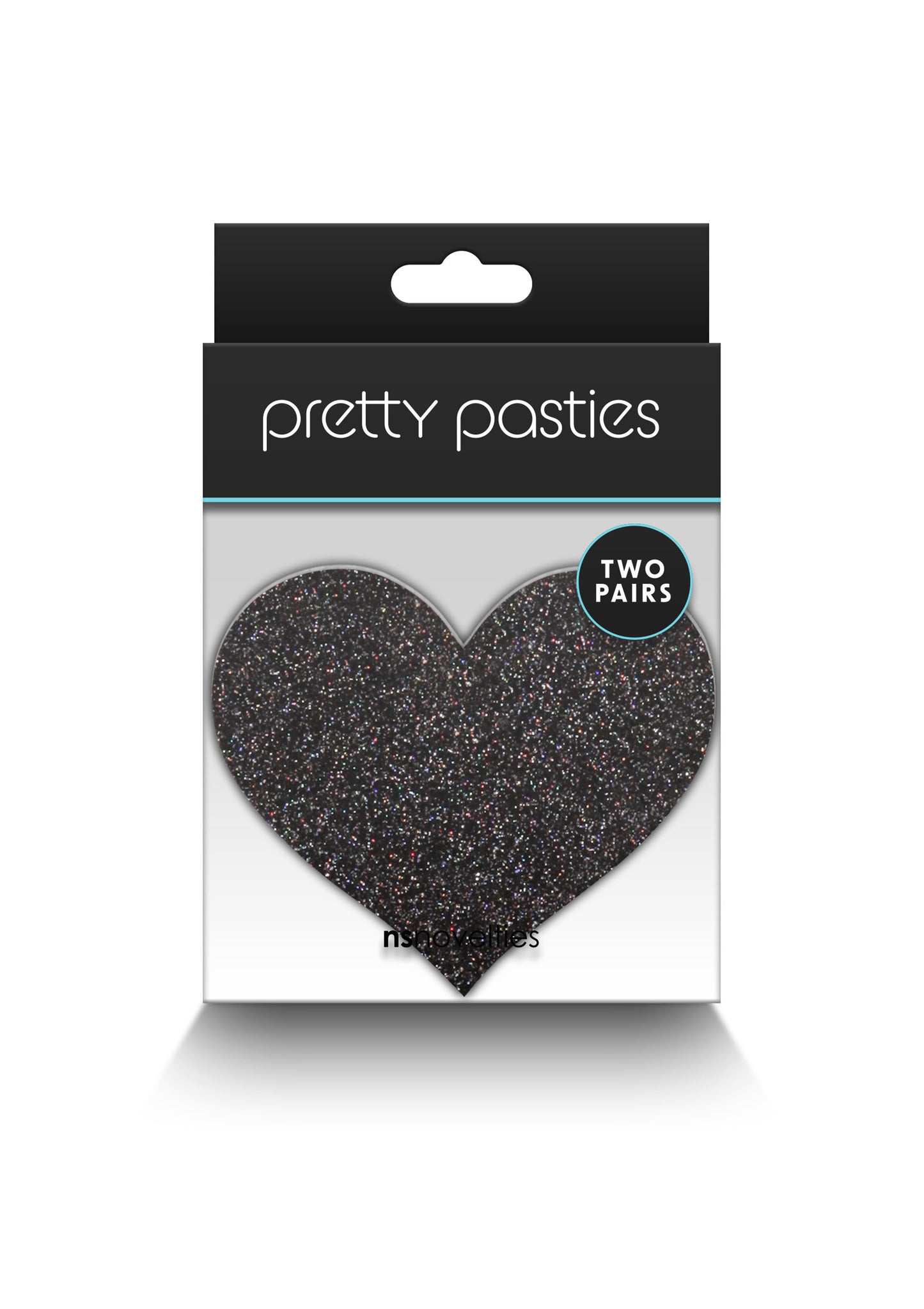 Copricapezzoli a forma di cuore Pasties Glitter Hearts 2 Pair black & gold