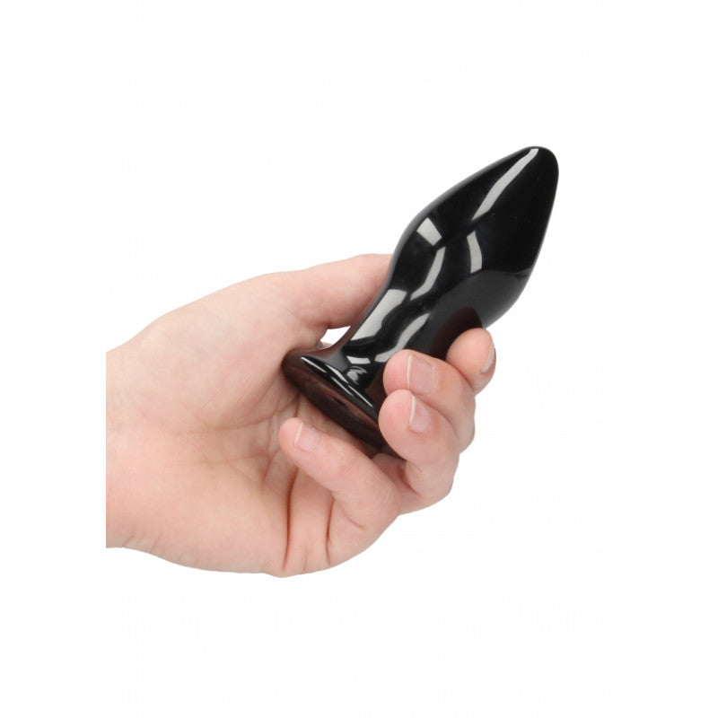 Plug anale vibrante con ventosa in vetro Stretchy Glass Vibrator