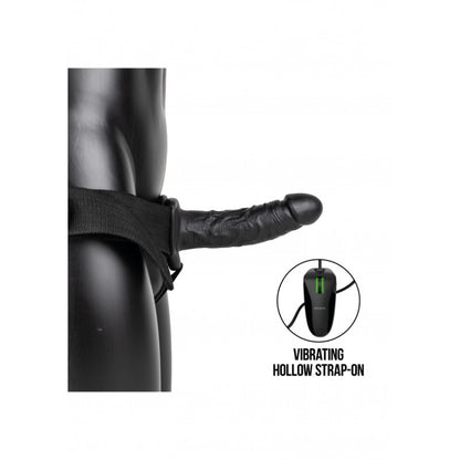 Vibratore cavo indossabile Vibrating Hollow Strap-on No Balls - 6'' / 15,5 cm - Black