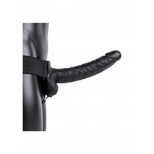 Fallo cavo indossabile Hollow Strap-on with Balls - 9'' / 23 cm - Black