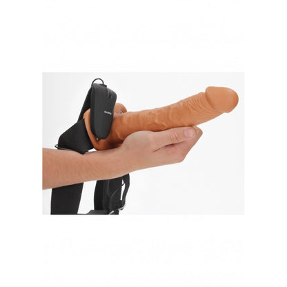 Vibratore cavo indossabile Vibrating Hollow Strap-on No Balls - 10'' / 24,5 cm - Tan