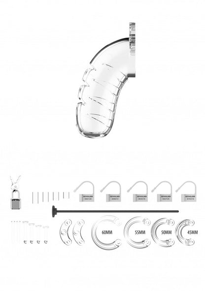 Gabbia di castità con dilatatore uretrale-Model 16- Cock Cage - Transparent