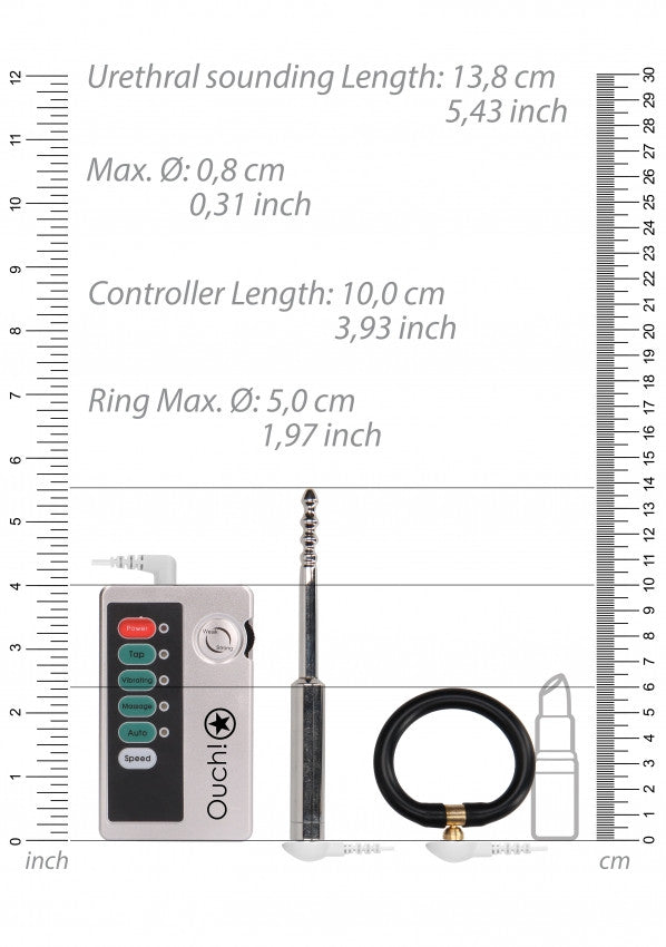 Divaricatore uretrale vibrante E-stim Urethral Sounding Set - Small - Silver