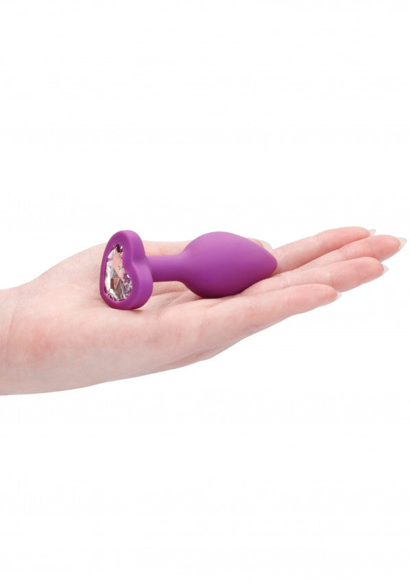 Plug con gioiello Diamond Heart Butt Plug - Regular - Purple