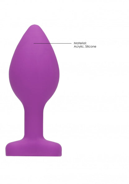 Plug con gioiello Diamond Heart Butt Plug - Regular - Purple