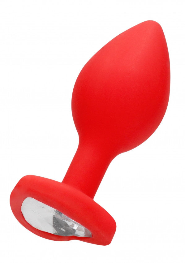 Plug con gioielllo Diamond Heart Butt Plug - Regular - Red