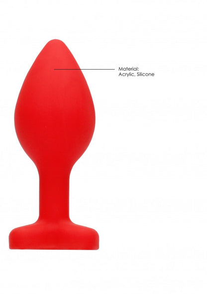 Plug con gioielllo Diamond Heart Butt Plug - Regular - Red